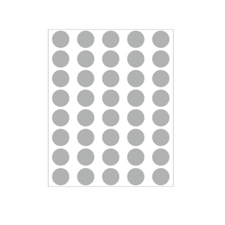 Nevs 1/2" Color Coding Dots Gray - Sheet Form DOT-12M Gray